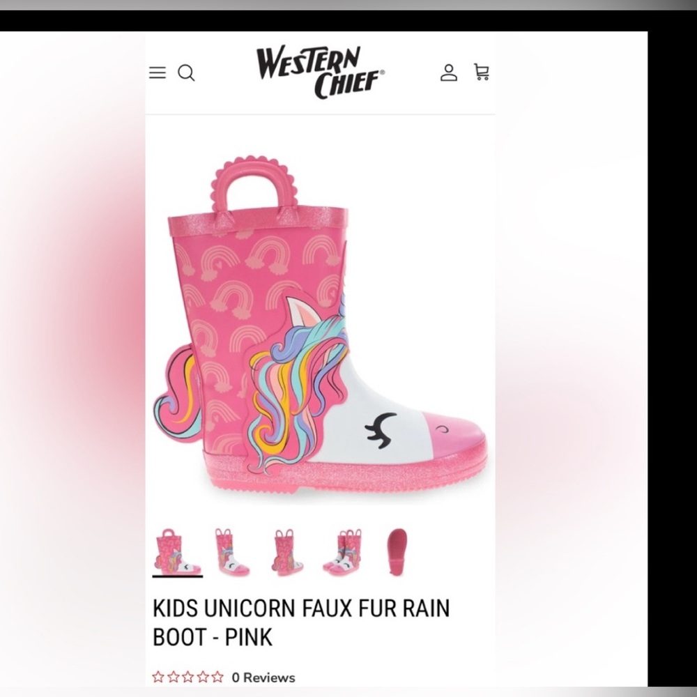 Western Chief Pink Unicorn Kids Rain Boots